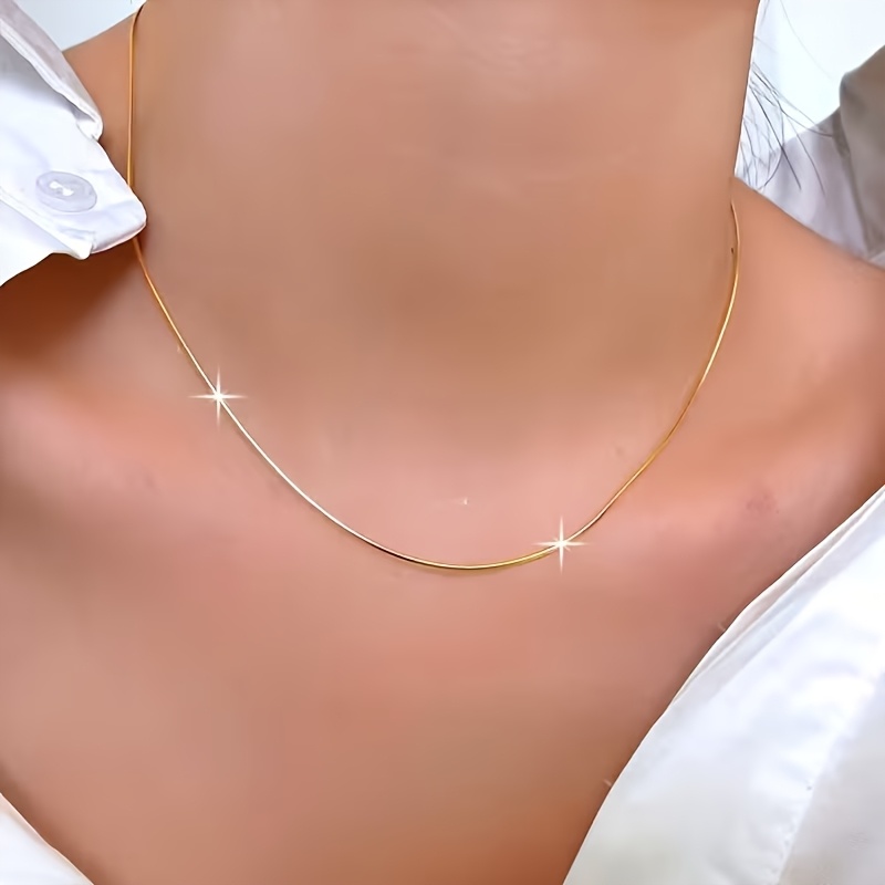 Women's Elegant 1.2mm Stainless Steel Snake Chain Necklace